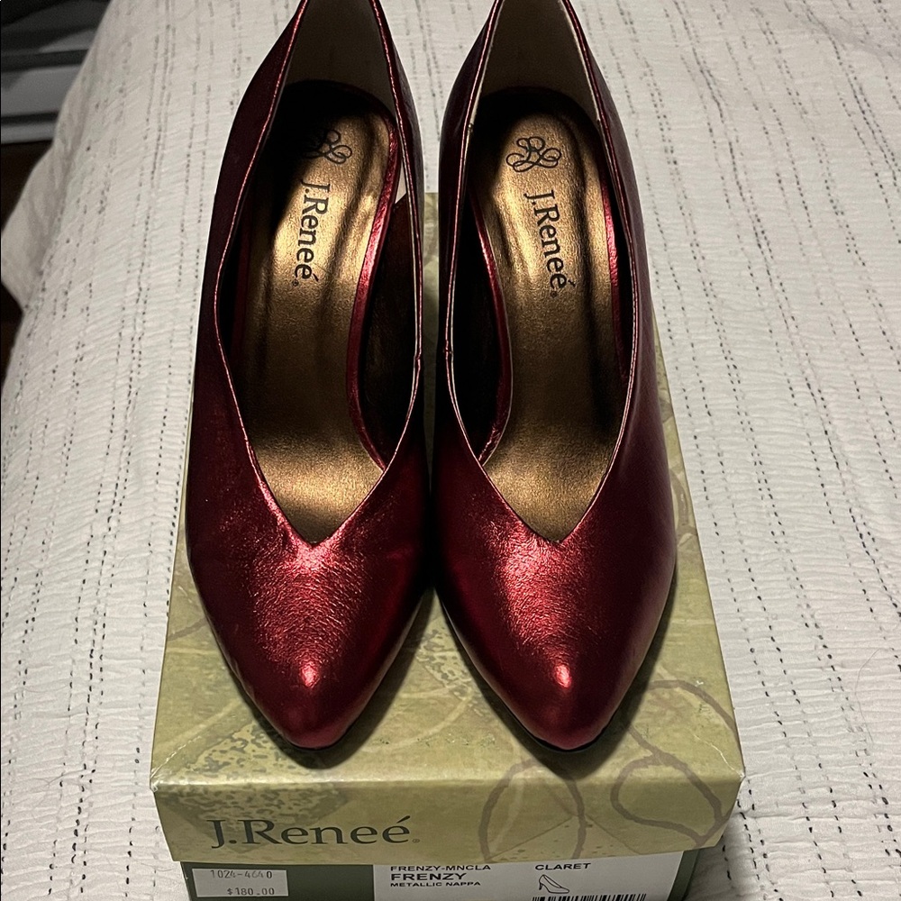 J.Renee Metallic red pumps size 8